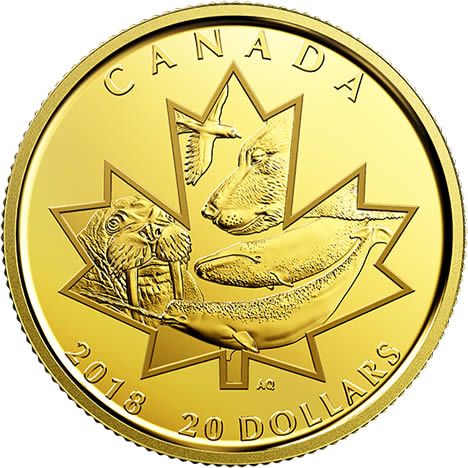 RCM-New-Release-2018-1/10-Oz.-Pure-Gold-Coin---Symbols-Of-The-North
